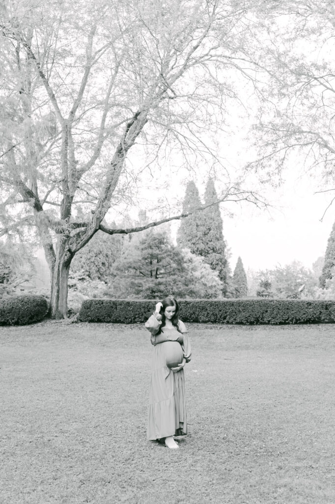 Maternity photography session outside at location in Cincinnati ohio